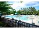 Community pool area with multiple umbrella shaded tables and lounge chairs offers a refreshing oasis for residents at 43 Salt Cedar Ln, Chapel Hill, NC 27516