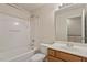 Well-maintained bathroom with bathtub, shower, and updated vanity at 615 Carlton Commons Ln, Cary, NC 27519