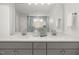 Bright bathroom featuring dual vanity, modern fixtures, and a large mirror with an abundance of natural light at 750 Bachelor Gulch Way, Apex, NC 27523