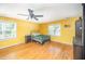 Bright bedroom featuring hardwood floors, natural light, and an open layout at 104 Goldleaf Ct, Angier, NC 27501