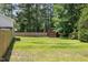 Large backyard with a storage shed and privacy fence at 105 Rolling Stone Ct, Sanford, NC 27332