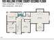 Second-floor floor plan featuring bonus rooms, bedrooms, and walk-in closets at 105 Rolling Stone Ct, Sanford, NC 27332