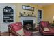Elegant fireplace with decorative mantle and cozy armchairs at 1110 Edgewood Ave, Burlington, NC 27215
