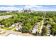 Scenic aerial view of modern homes surrounded by lush trees, with the city skyline visible in the distance at 1314 S East St, Raleigh, NC 27601