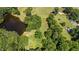 Aerial shot of a pond, lush greenery, with a house in the background at 1355 Sykes Rd, Spring Hope, NC 27882