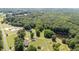 Beautiful aerial shot of a property with houses, pond, and lush greenery at 1355 Sykes Rd, Spring Hope, NC 27882