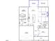 Open-concept floor plan featuring a kitchen, Gathering room, guest bedroom, and outdoor living spaces at 23 Black Walnut Dr # 184, Garner, NC 27529