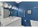 Updated bathroom features a modern vanity, fixtures, and stylish decor at 3509 Crofton Ct, Raleigh, NC 27604