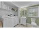 The laundry room features modern appliances, convenient shelving, and a neatly organized space at 3509 Crofton Ct, Raleigh, NC 27604