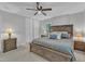 Spacious main bedroom with ceiling fan, neutral carpet and plenty of natural light at 3509 Crofton Ct, Raleigh, NC 27604