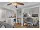 Basement features a bar, an office area, and a stairway to the main level at 3509 Crofton Ct, Raleigh, NC 27604