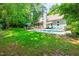 Expansive backyard featuring a pool, patio, and lush green lawn at 7401 Heartland Dr, Wake Forest, NC 27587