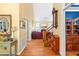 Inviting foyer with hardwood floors leads to a spacious living area and staircase at 7401 Heartland Dr, Wake Forest, NC 27587