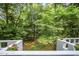 Beautiful deck surrounded by lush greenery with colorful flowers at 7605 Sandy Lake Ct, Raleigh, NC 27613