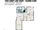 Upstairs floor plan boasts primary bedroom with ensuite bath and walk-in closet, plus two additional bedrooms at 7605 Sandy Lake Ct, Raleigh, NC 27613