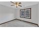 Bedroom with neutral carpet, ceiling fan and window with view at 8121 Bentwood Pl, Raleigh, NC 27615