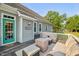 Charming back deck with stylish outdoor furniture and views of the expansive yard, perfect for relaxation at 817 Mossy Oak Dr, Fuquay Varina, NC 27526
