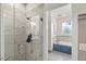 Bright bathroom showcasing shower and tub at 817 Mossy Oak Dr, Fuquay Varina, NC 27526