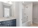 Well-lit bathroom features a vanity, toilet, and shower/tub combo at 84 Black Walnut Dr # 200, Garner, NC 27529