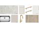 Sample board of kitchen finishes featuring a countertop, backsplash, flooring, and sink at 11198 Salers Loop, Middlesex, NC 27557
