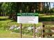 A sign that welcomes visitors to the parks, and lists the rules, such as hours, leashes, and cleaning up after pets at 1307 Sycamore Dr, Garner, NC 27529