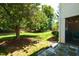 Backyard featuring a view of the patio and surrounding landscaping at 1911 Falls Landing Dr # 103, Raleigh, NC 27614
