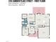 Detailed floor plan of the first floor showing layout including bedrooms, kitchen, living room, and garage at 235 Camden Place St, Princeton, NC 27569