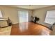 Bright dining area with wood floors and sliding glass doors to the backyard at 6005 Namozine Ct, Raleigh, NC 27610