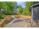 A beautiful backyard features a wooden deck and a well-maintained lawn enclosed by a wooden fence at 924 W Trinity Ave, Durham, NC 27701