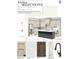 Kitchen selections for Bronze Leaf townhomes feature island, cabinets, countertops, and backsplash at 1025 Coldspring Circle, Durham, NC 27705