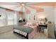 Girly bedroom with pink and white color scheme, striped ceiling, and a mannequin displaying fashion at 1305 Westerland Way # 17, Durham, NC 27703
