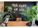 Close up shot of a sleek office space with modern desk, microphone and decorative plants at 1305 Westerland Way # 17, Durham, NC 27703