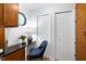 The home office space is furnished with a desk and chair, ideal for remote work or study at 1416 Bramble Dr, Durham, NC 27712