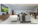 Nicely staged game room showcasing sofa, tv, arcade game, and pool table at 150 Churchill Rd, Louisburg, NC 27549