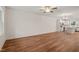 Bright, open-concept living space flowing into a modern kitchen with stainless steel appliances at 156 Harmony Trl, Broadway, NC 27505