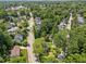 An aerial view of the neighborhood showcasing tree-lined streets and well-maintained homes at 1901 White Oak Rd, Raleigh, NC 27608