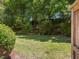 Sprawling green backyard with plenty of trees and grass for pets and children to enjoy at 2021 Rivergate Rd # 102, Raleigh, NC 27614