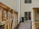 View of the private patio and sliding glass doors leading into the house at 2021 Rivergate Rd # 102, Raleigh, NC 27614