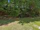 Lush green backyard with mature trees providing ample shade at 2021 Rivergate Rd # 102, Raleigh, NC 27614