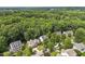 Panoramic aerial view of a suburban neighborhood, showcasing lush greenery, manicured lawns and well-maintained homes at 224 Midden Way, Holly Springs, NC 27540