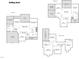 Detailed floor plan showcasing the layout of the first floor, basement, and second floor with dimensions at 224 Midden Way, Holly Springs, NC 27540
