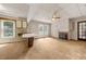 Open kitchen and living area, featuring classic elements and potential for modern updates at 2631 Harvard Ave, Durham, NC 27703