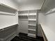 Spacious walk-in closet with shelving and wooden rods for hanging clothes at 2661 Bowden Dr, Creedmoor, NC 27522