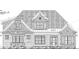 Detailed elevation rendering showcases a charming home design, highlighting the intricate details of the facade at 329 Bud Wall Rd, Youngsville, NC 27596