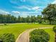 Well-maintained lawn with a winding walkway and lush greenery, leading to a beautiful home at 9455 Boston Rd, Roxboro, NC 27574