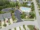 Community aerial view showcasing the pool and playground areas at 100 Beaconwood Ln, Holly Springs, NC 27540