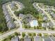 Aerial view of the community showing the pool, playground, and ample parking at 100 Beaconwood Ln, Holly Springs, NC 27540