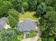 Expansive property featuring a well-maintained lawn, outdoor seating area, and mature trees at 1009 Bentham Dr, Raleigh, NC 27614