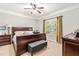 Serene main bedroom with hardwood floors, ceiling fan, and dresser at 1054 Contender Dr, Clayton, NC 27520