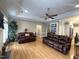 Spacious living room with hardwood floors, vaulted ceiling, and natural light at 108 Calloway Road Rd, Rocky Mount, NC 27804